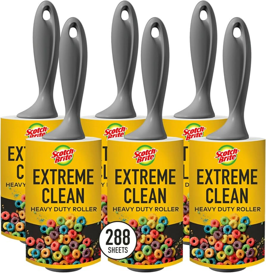 Scotch-Brite 50% Stickier Lint Roller, Works Great On Pet Hair, 6 Rollers, 48 Sheets per Roller, ... | Amazon (US)
