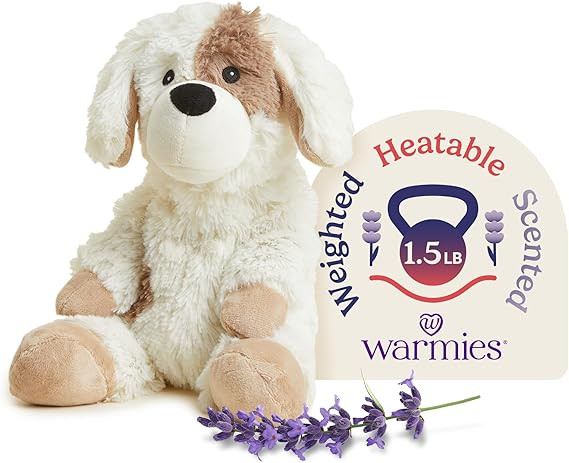 warmies Microwavable & Weighted Stuffed Animals, Puppy - Heated Stuffed Animal Plushie for Warmth... | Amazon (US)