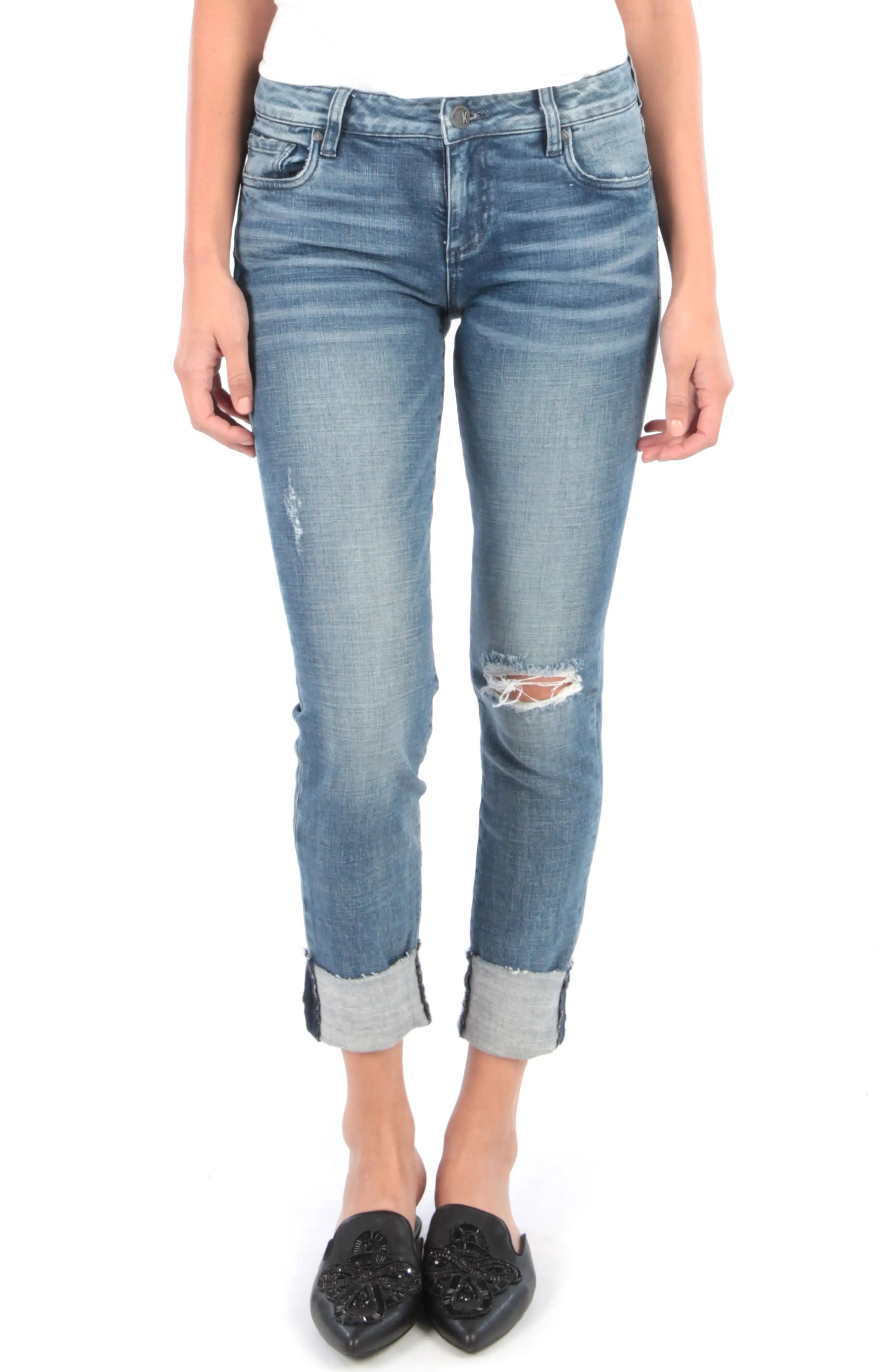 KUT from the Kloth Catherine Ripped Boyfriend Jeans (Suffused) | Nordstrom