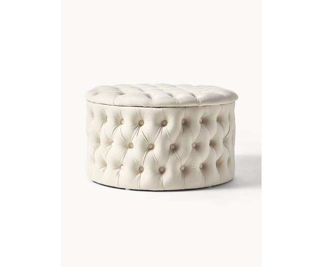 XL Samt-Hocker Chiara mit Stauraum | Westwing EU