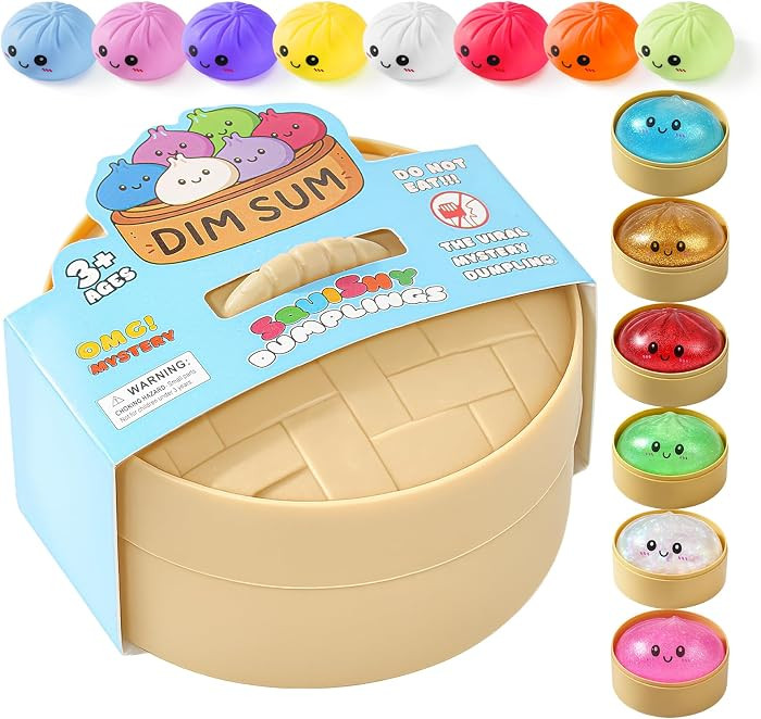 Dumpling Squishy Mystery Box, Random 1 of 14 Colors, Cute Squishy Dumpling Toy, Soft Stretchy Squ... | Amazon (US)