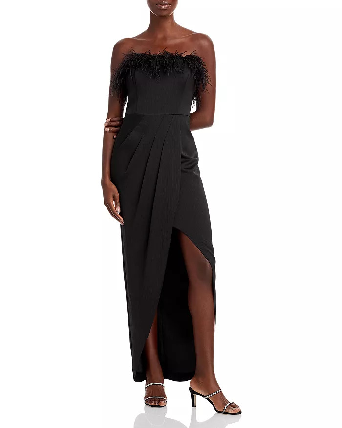 Aidan by Aidan Mattox Strapless Feather Trim Gown Back to Results -  Women - Bloomingdale's | Bloomingdale's (US)