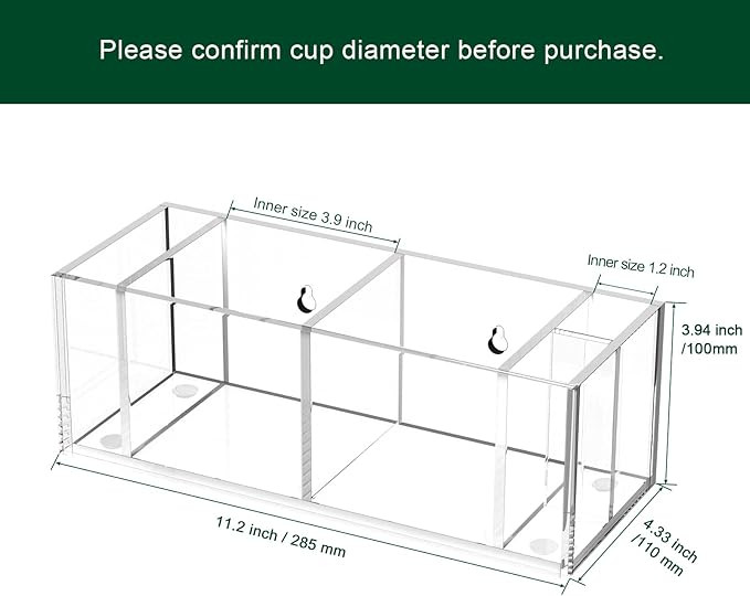 Double Cup Holder with Marker Slot, Party Cup Dispenser Acrylic Cup Organizer Mark Your Cup and D... | Amazon (US)