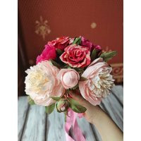 Crepe Paper Peonies, Mother's Day Flower Gift, Paper Flowers Mixed Bouquet Gift For Wife, Bright Ros | Etsy (US)