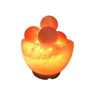 Bowl with Massage Balls Himalayan Salt Novelty Table Lamp Pink - Q&A Himalayan Salt: USB Powered, Incandescent Light | Target