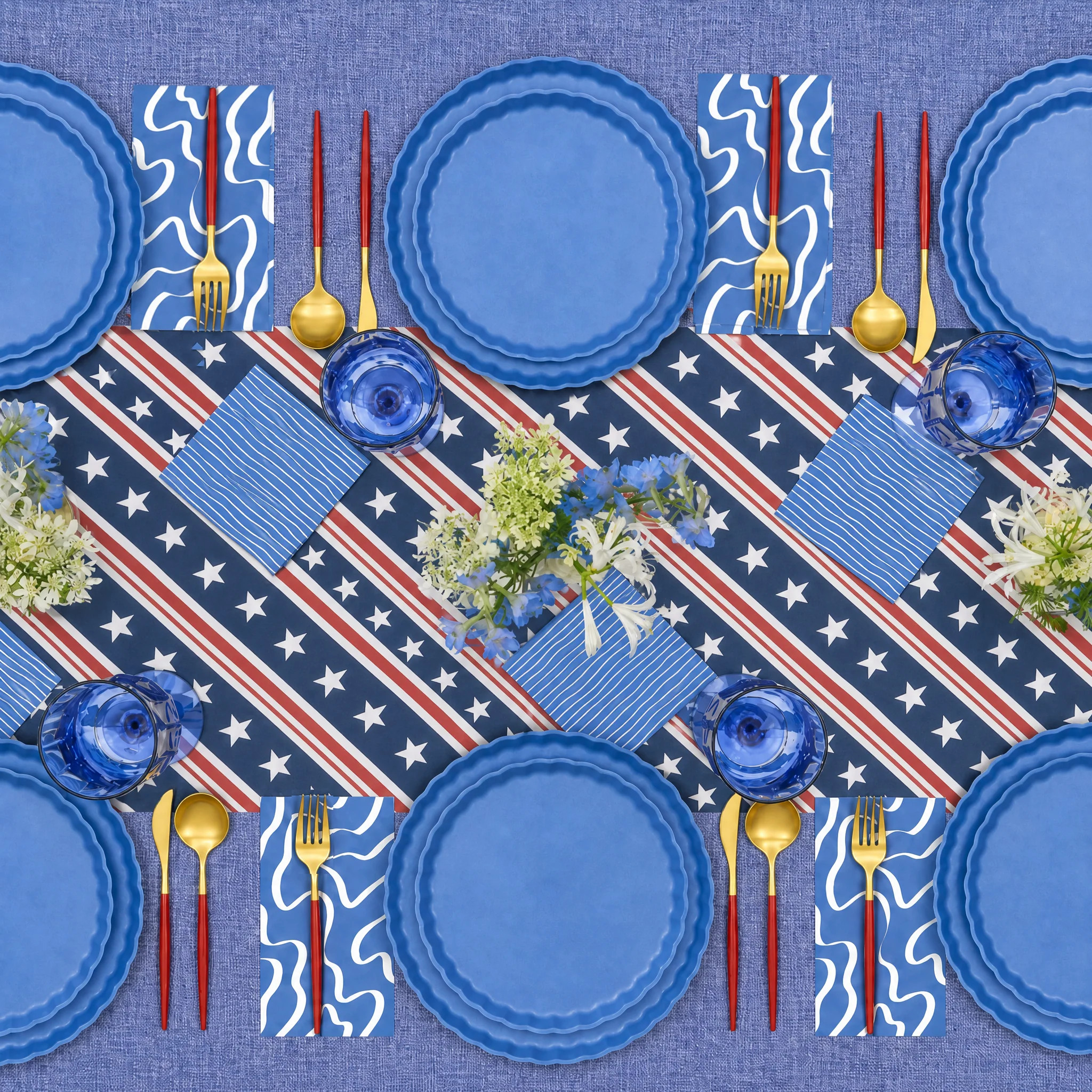 4th of July Table for 16+: French Blue | Sophistiplate