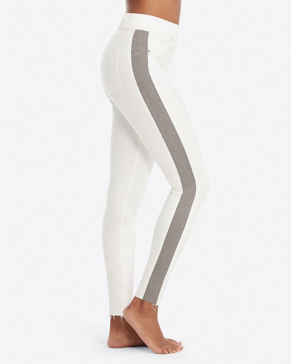Distressed Skinny Jeans with Side Stripe | Spanx
