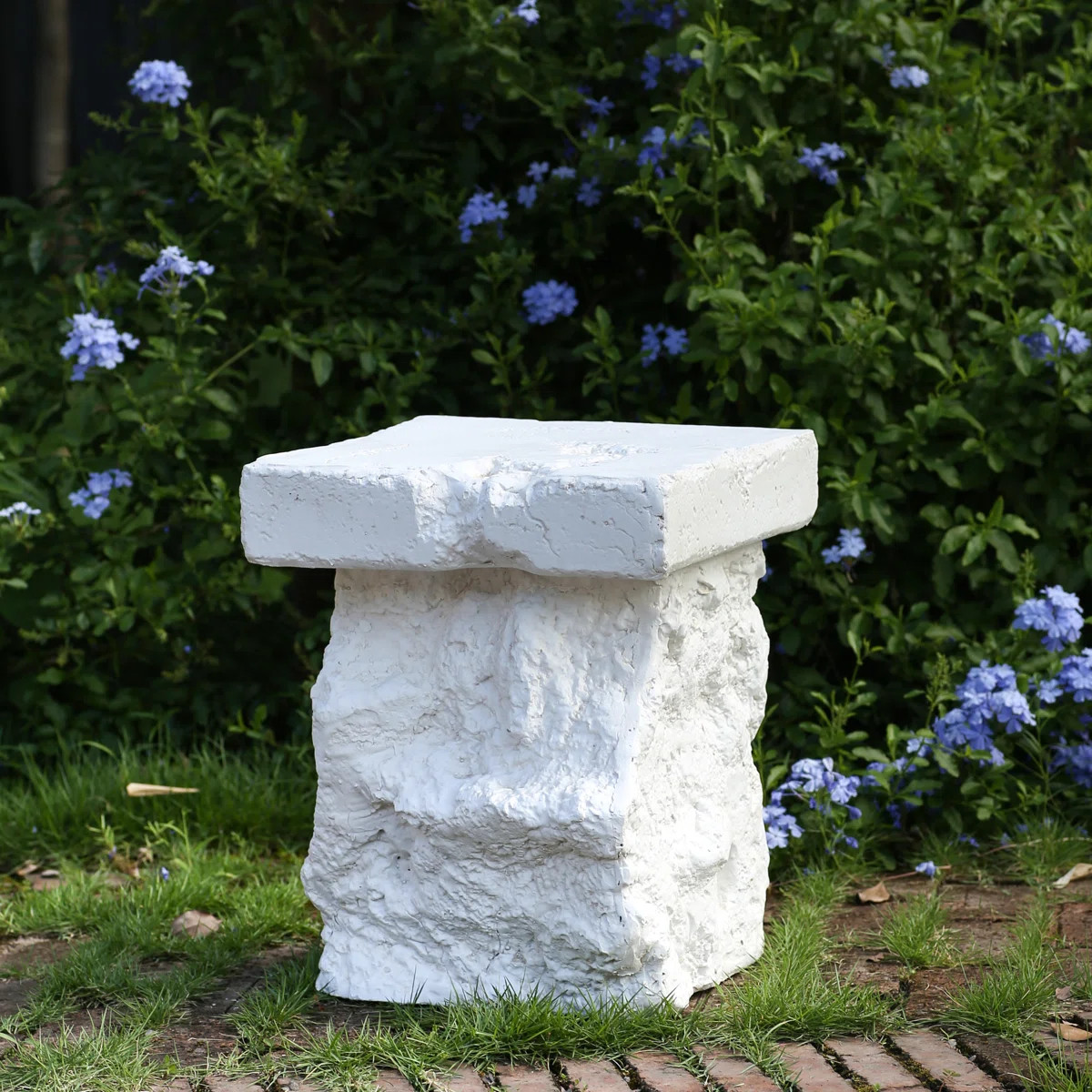 Frith Sculpted Magnesium Oxide Side Table With Organic Base | Wayfair North America
