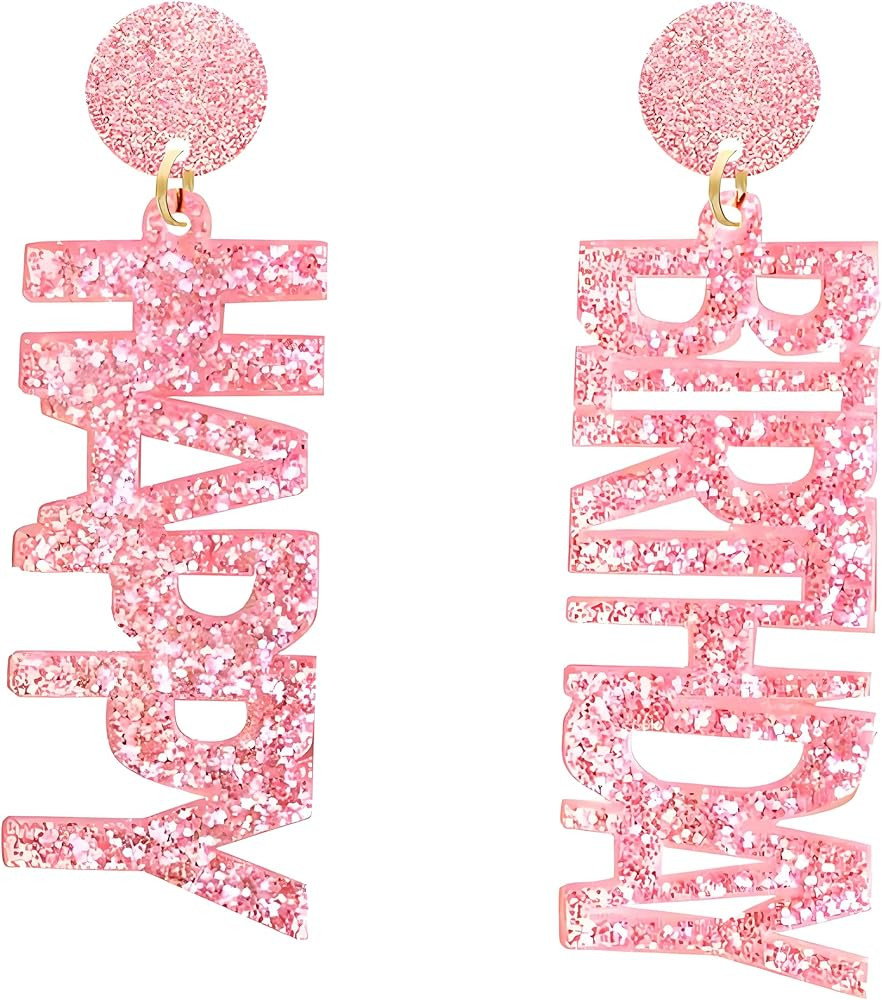 MALOYANVE Acrylic Drop Earrings - Lightweight, Colorful, Happy Birthday Letter Earrings for Women... | Amazon (US)