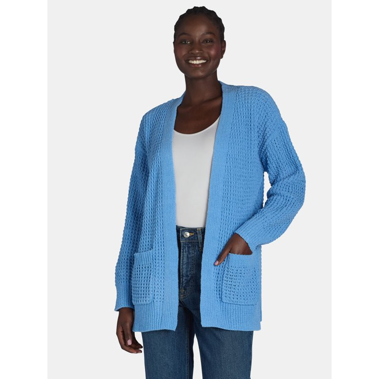 Time and Tru Women's Chenille Cardigan Sweater, Midweight, Sizes XS-XXXL | Walmart (US)