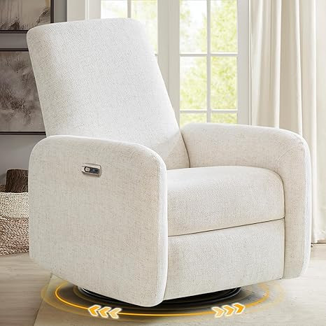 Power Recliner Chair, Swivel Rocker Recliner w/USB & Type-C Charging Ports, Chenille Upholstered ... | Amazon (US)