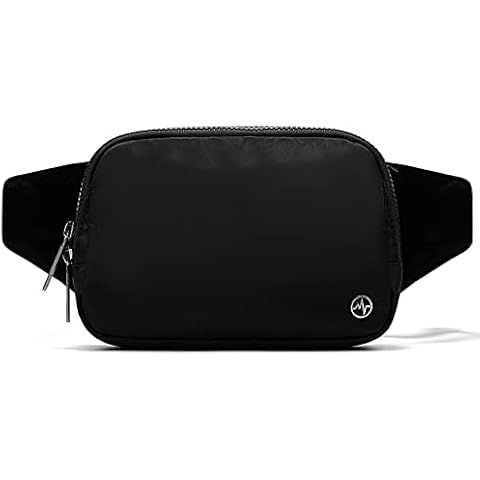 Black Belt Bag with Adjustable Strap, Pander Nylon Mini Fanny Pack for Outdoors Workout Traveling... | Amazon (US)