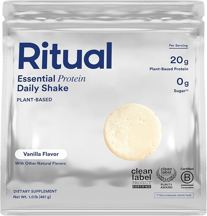 Ritual Vegan Protein Powder with BCAA: 20g Organic Pea Planted-Based Protein from Regenerative Fa... | Amazon (US)