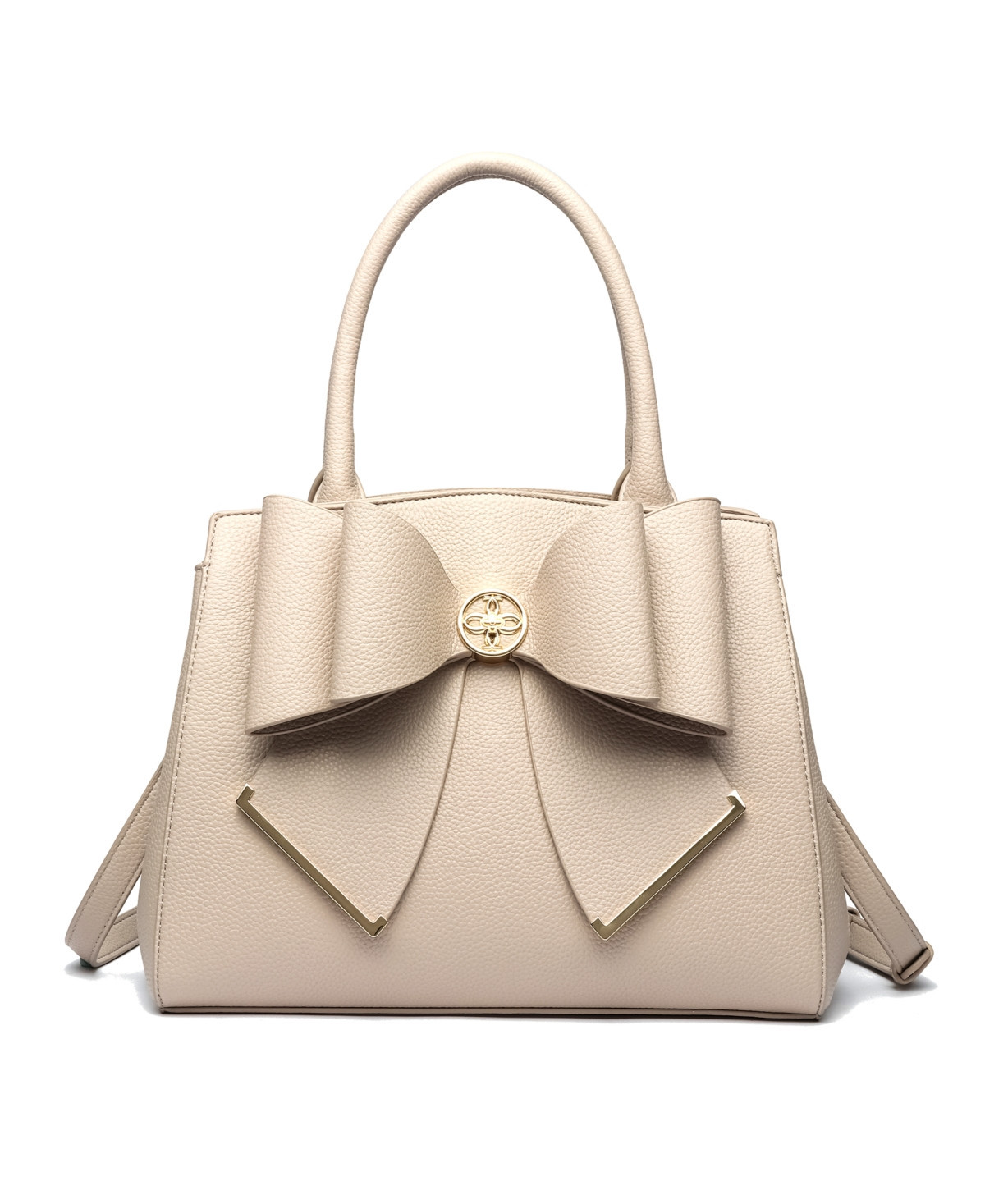 Like Dreams Poppy Bowtie Top Handle Satchel Bag - Beige | Macy's