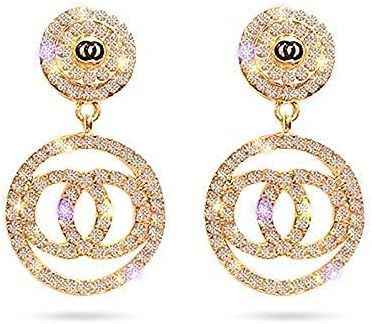 CC Hoop Earrings - Gold Hoop Earrings For Women, Small Hoop Earrings, Luxury Designer Earrings, S... | Amazon (US)