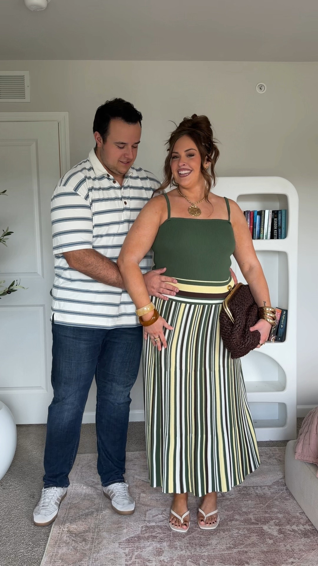 Wearing a size 14 in this striped drop waist dress!