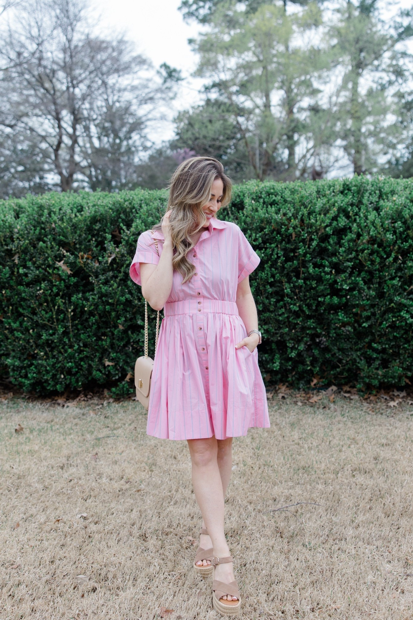 A pretty little spring look. This dress is the perfect throw on and go dress and looks so feminine and put together. Size small  

#LTKOver40 #LTKSeasonal #LTKPetite