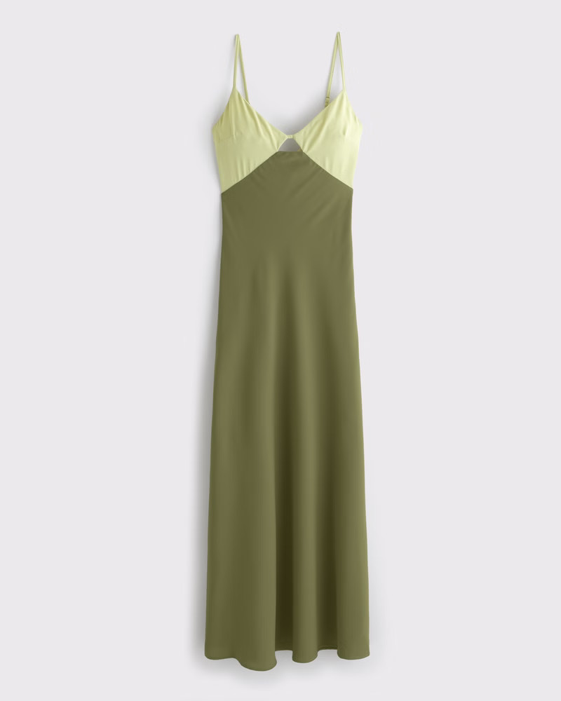 The A&F Julia Slip Cutout Maxi Dress | Abercrombie & Fitch (UK)