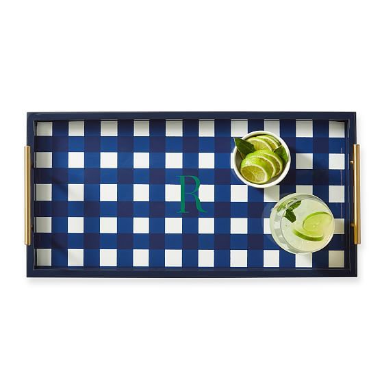 Gingham Lacquer Tray | Mark and Graham