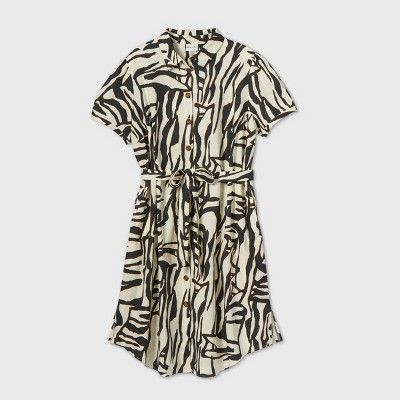 Women's Plus Size Short Sleeve Collared Linen Shirtdress - Ava & Viv™ | Target