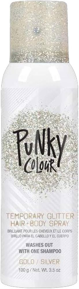 Punky Temporary Hair and Body Glitter Spray, Gold/Silver -Lightweight Shimmery Hairspray for Hair... | Amazon (US)