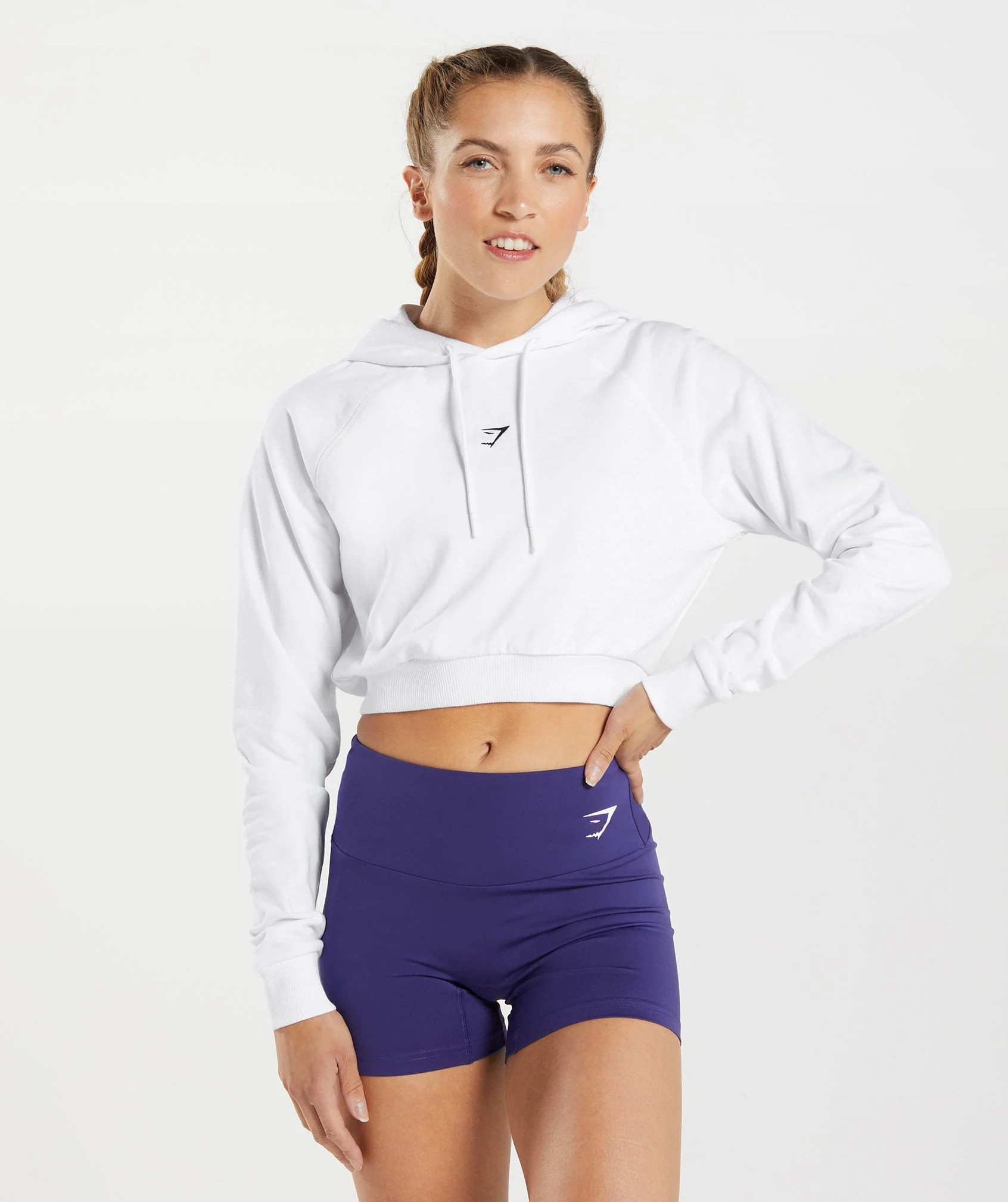 Gymshark Training Cropped Hoodie - White | Gymshark US