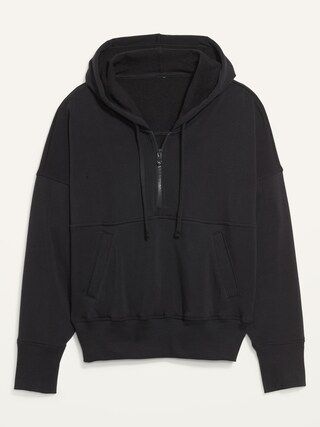 Loose Cropped Quarter-Zip Hoodie for Women | Old Navy (CA)