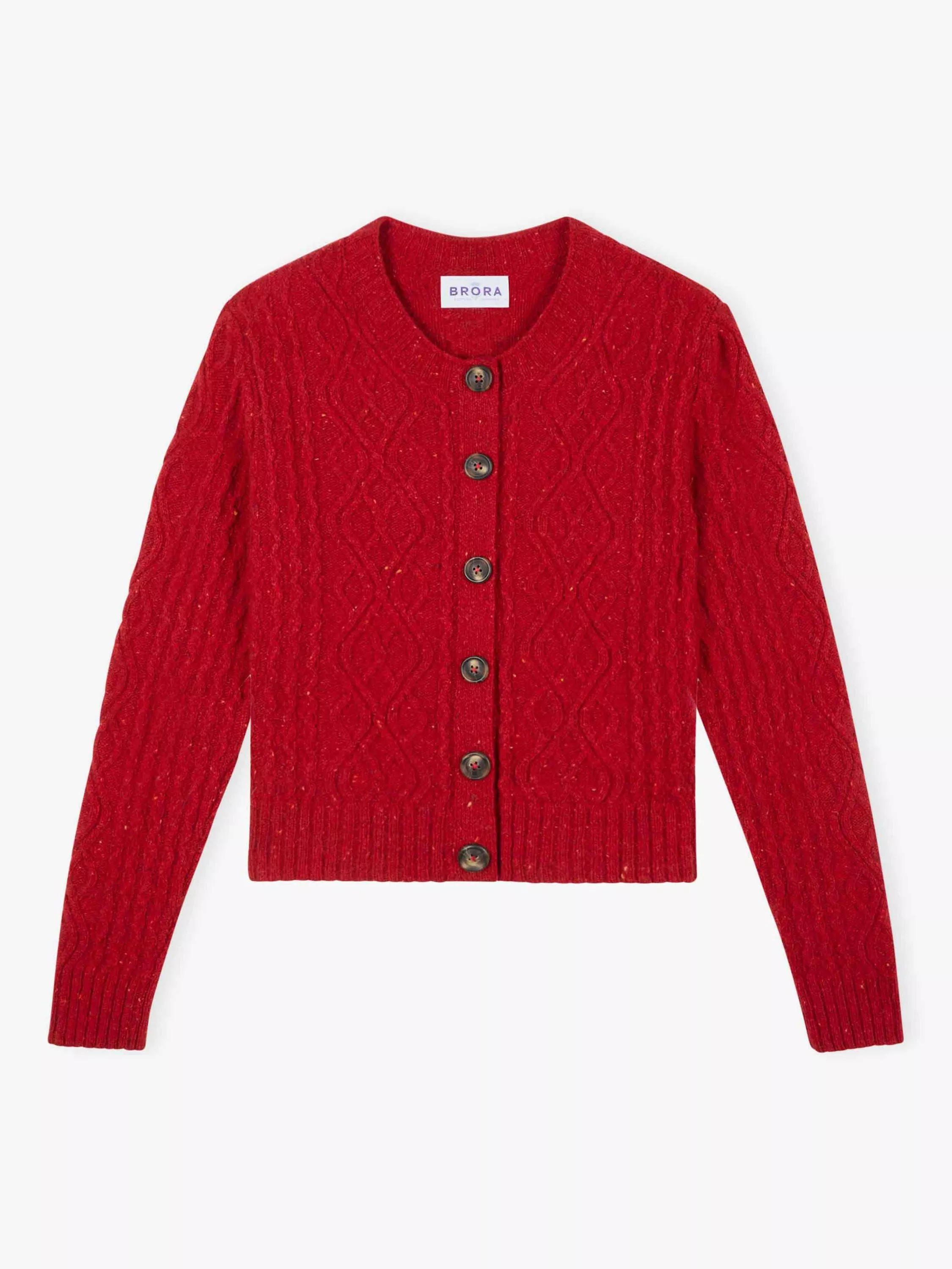 Brora Donegal Wool Aran Cable Knit Cardigan | John Lewis (UK)