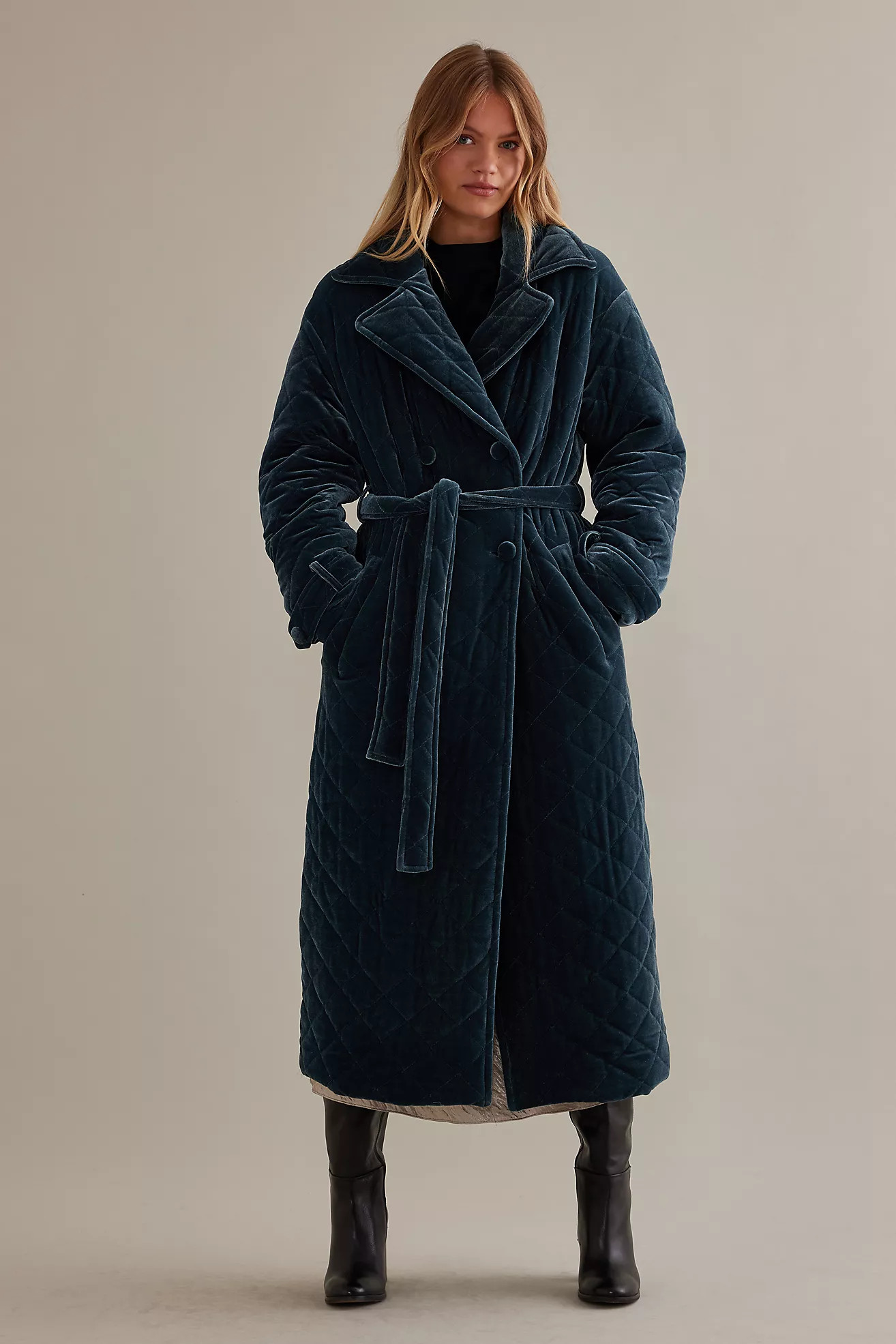 Quilted Velvet Trench Coat | Anthropologie (UK)