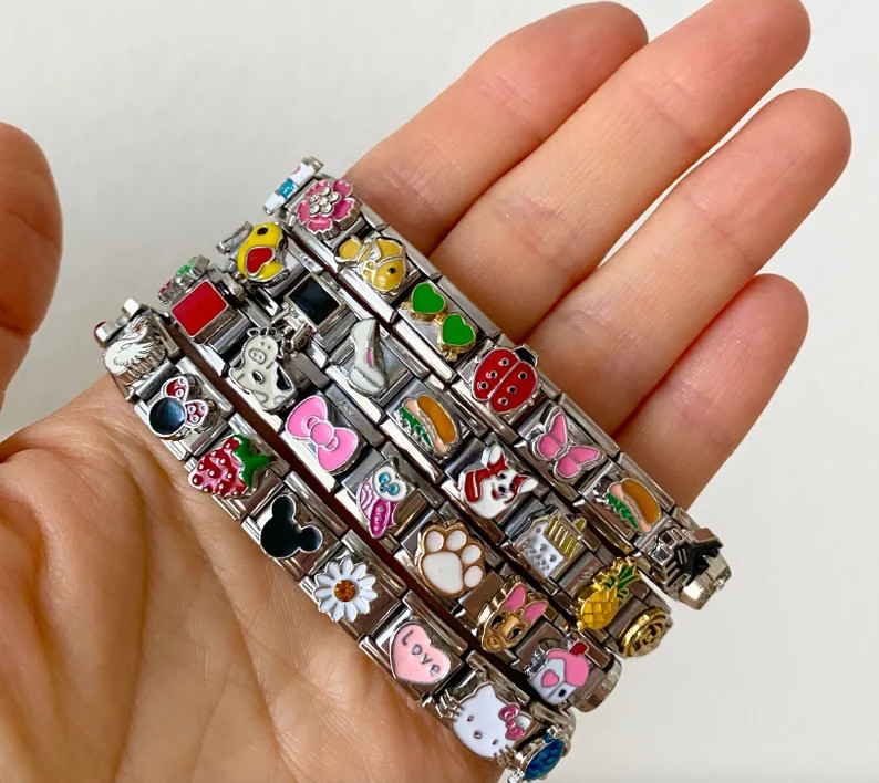 Italian Charm Bracelet 18 Links 9mm Wide, Stainless Steel Bracelet, Popular Valentine Gift, Girlf... | Etsy (US)