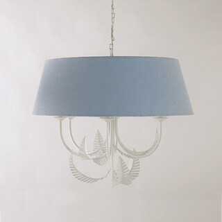 Catalina 6-Light Chandelier with Palm Leaf Accents & French Blue Shade | Ballard Designs, Inc.