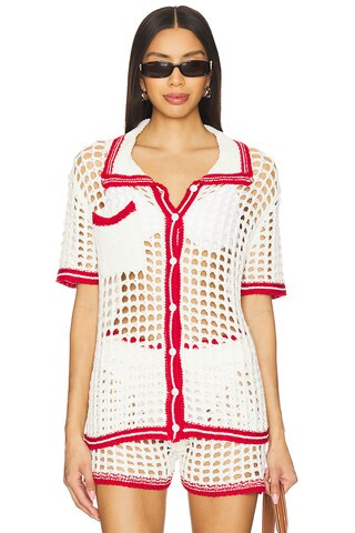 superdown Bronwin Top in White & Red from Revolve.com | Revolve Clothing (Global)