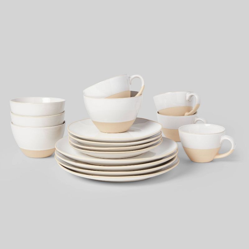 16pc Stoneware Wethersfield Dinnerware Set White - Threshold&#8482; | Target