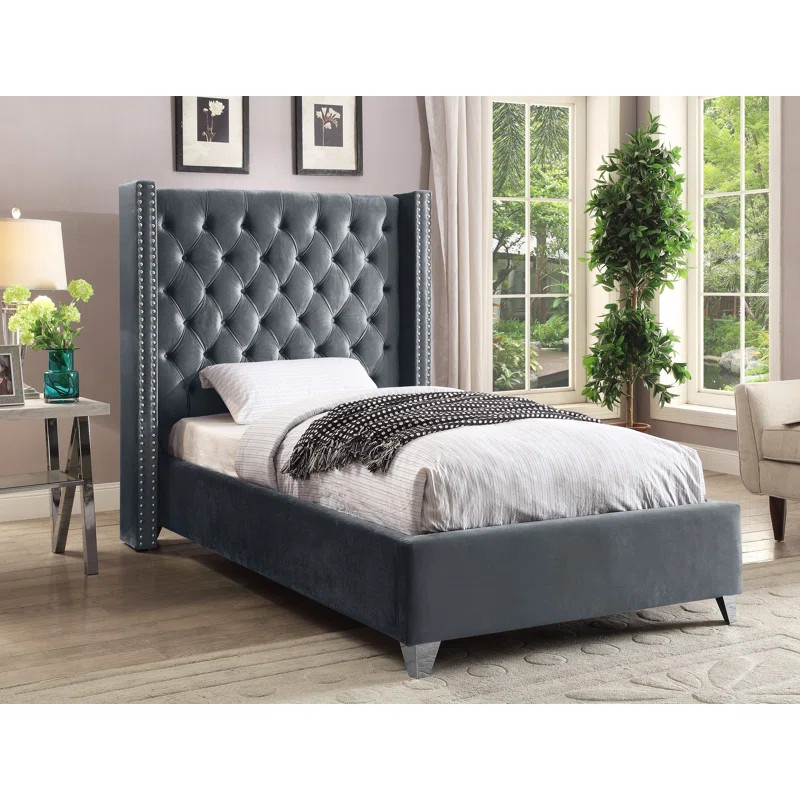 Joclynn Solid Wood Tufted Upholstered Low Profile Platform Bed | Wayfair North America