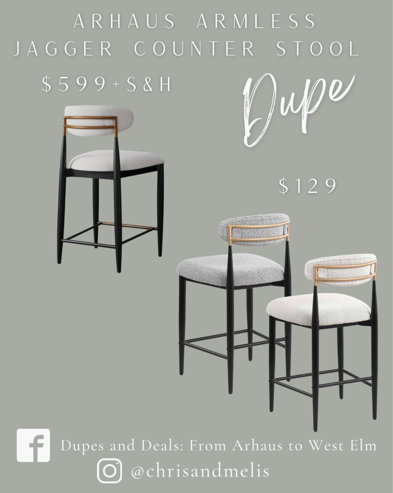 You asked and we found it! Arhaus Armless Jagger Counter Stool dupe for a fraction of the price. Super high sellout risk!! 

#LTKHome #LTKSaleAlert