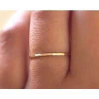 Gold Stack Ring, 14k Gold Filled Stacking Ring, SKINNY Gold Band Ring, Stackable ring, Hammered Gold Ring, Minimalist Jewelry, Etsy Gifts | Etsy (US)