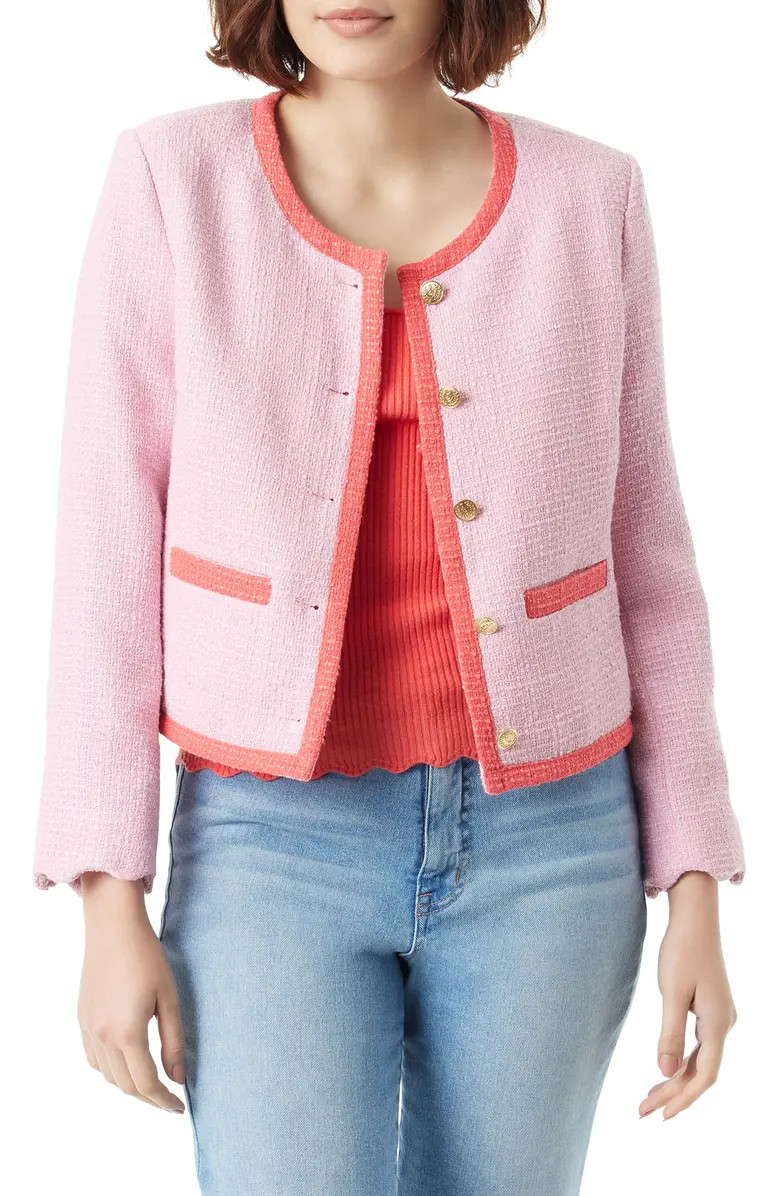 Ramona Collarless Bracelet Sleeve Tweed Blazer | Nordstrom