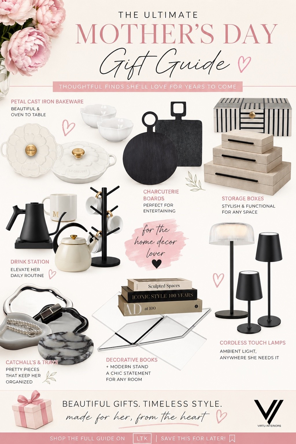 A Mother’s Day gift guide for the home decor lover 🤍

Thoughtful, elevated finds she’ll actually use and love — from pretty bakeware and chic drink station pieces to cordless lamps, storage boxes, charcuterie boards, trays, and coffee table styling staples.

Perfect for the mom who loves a beautiful home, a cozy corner, and a gift that feels both personal and practical.

All items are from Amazon and will arrive in time for Mother’s Day!

#LTKGiftGuide #LTKFinds #LTKStyleTip #MothersDayGiftGuide #HomeDecorGifts #GiftIdeasForMom #HomeDecorLover #ModernHomeDecor #KitchenDecor #CoffeeTableDecor #HostessGift #NeutralHomeDecor

#LTKHome #LTKMothersDay #LTKSaleAlert #LTKMothersDay #LTKmomlife #LTKHome