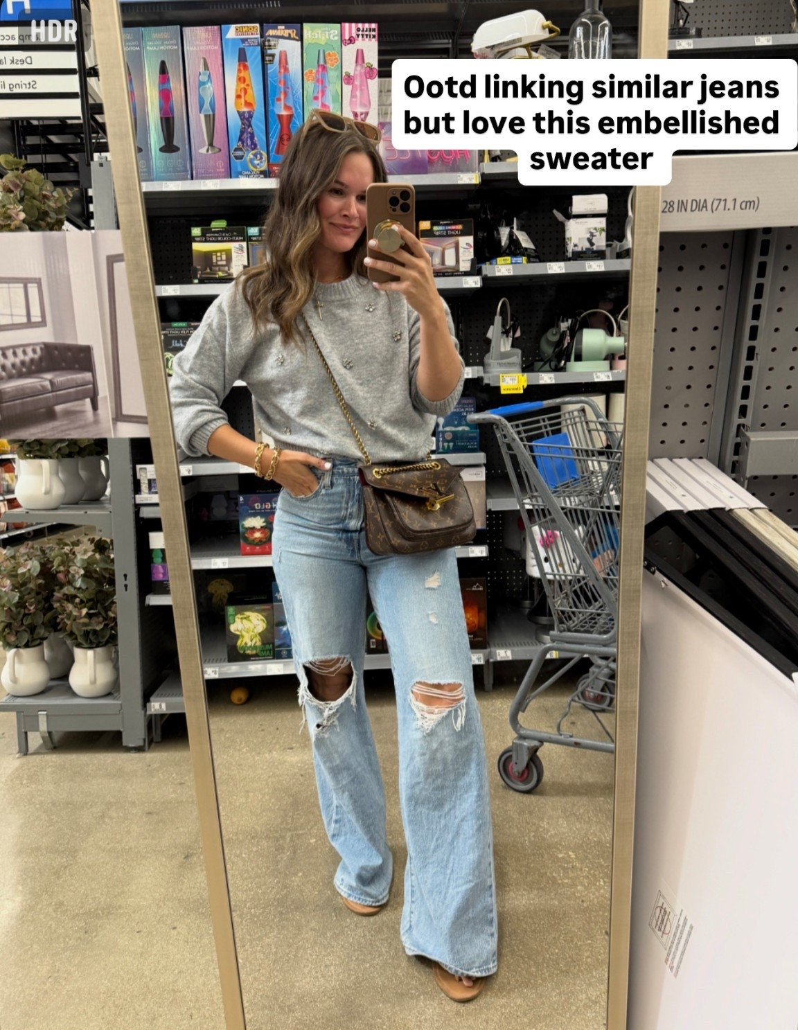 Walmart embellished  sweater and linking similar jeans but love a good casual holiday outfit #holidayoutfit #casualoutfit 

#LTKgrwm #LTKHoliday #LTKootd