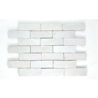 Handmade Moroccan Zellige 2x6 Pearl White Terracotta Tile | Etsy (US)