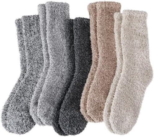 EBMORE Womens Fuzzy Socks Slipper Fluffy Cozy Comfy Cabin Plush Warm Winter Sleep Home Soft Socks | Amazon (US)
