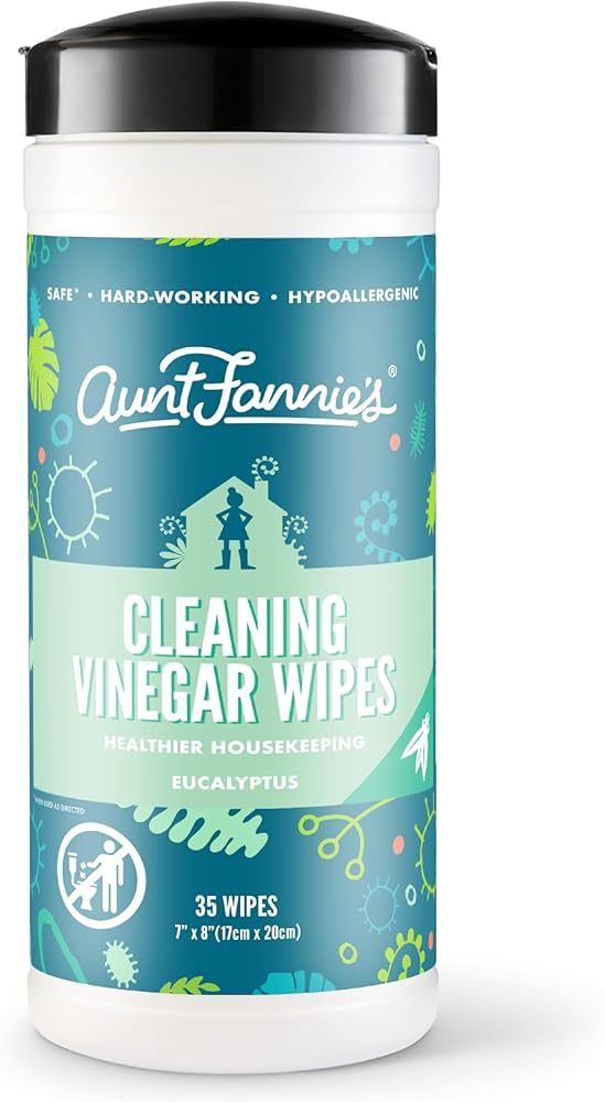 Aunt Fannie's Natural Cleaning Vinegar Wipes, Multipurpose Surface Cleaner, Eucalyptus Scent, 35 Cou | Amazon (US)