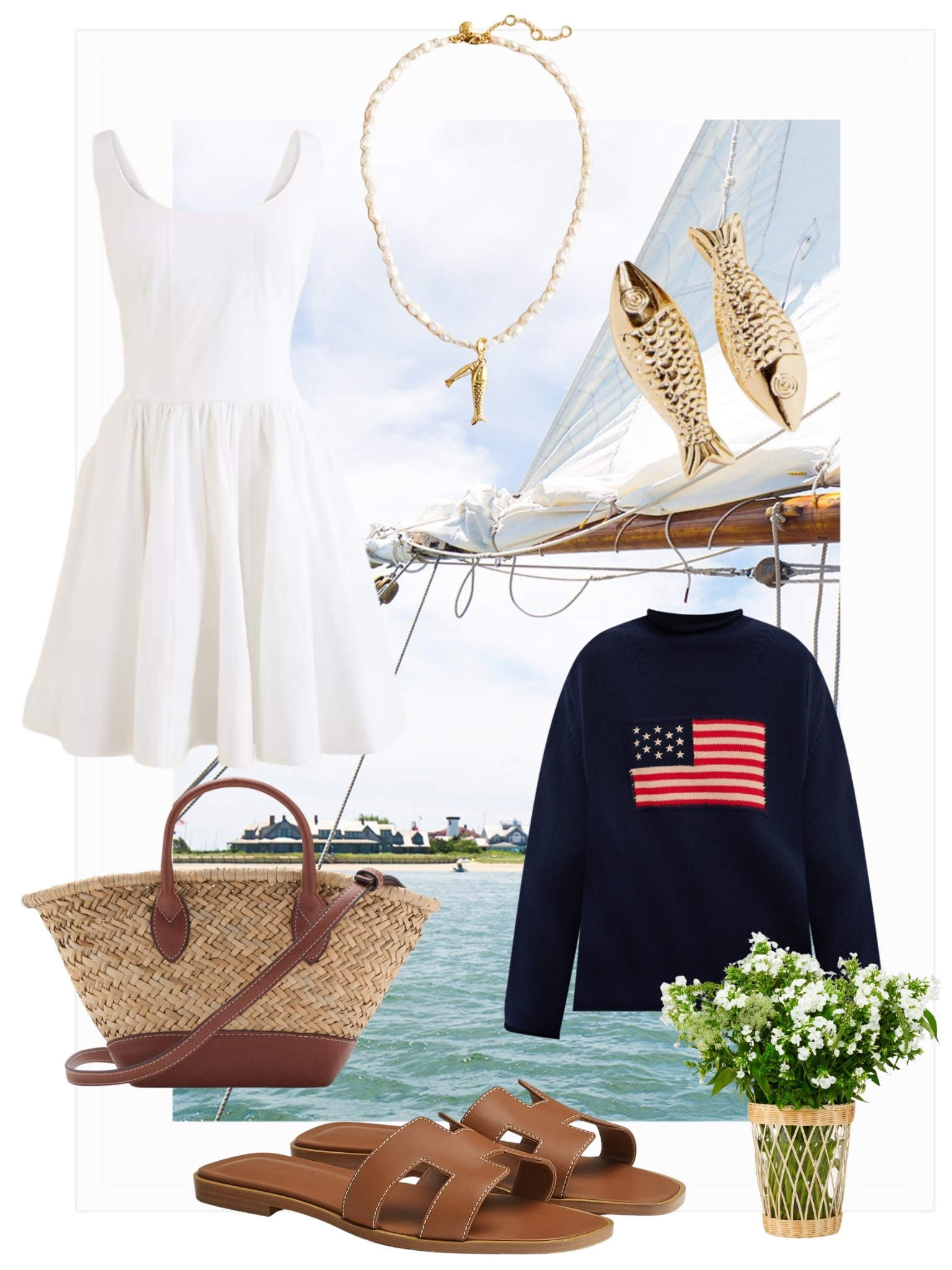 Summer Date Night—Golden hour on the dock, the softest breeze, and a dress that makes you feel like you’re starring in a Nancy Meyer’s film 🌊✨ This look is made for romantic beach dinners, post-sail strolls, and quiet, candlelit dinners with the sound of the tide nearby. 
🤍 A twirl-worthy white dress
🌊 Nautical layers for cool evenings
🐚 Gold coastal accents for that subtle charm

#LTKSaleAlert #LTKSummerEdit #LTKSeasonal