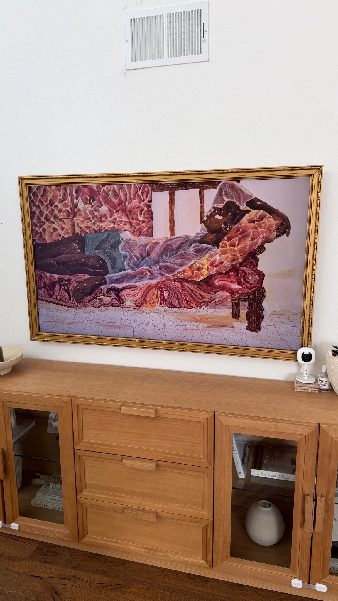 65 in frame tv and frame in gold leaf