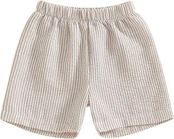 Toddler Baby Boy Girl Shorts Summer Casual Elastic Waist Striped Shorts Pants Boxer Bottoms | Amazon (US)