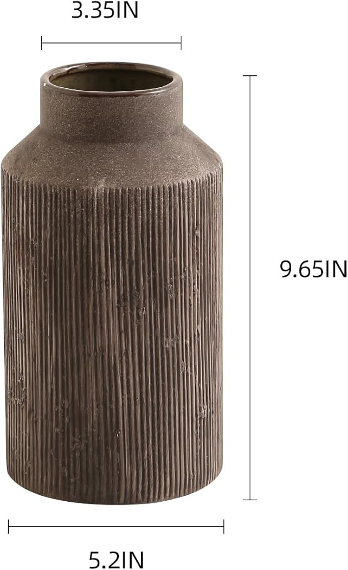 Rustic Vases for Home Decor. Ceramic Vase for Dining Table Decor. Terracotta Decorative Vase 9.7I... | Amazon (US)