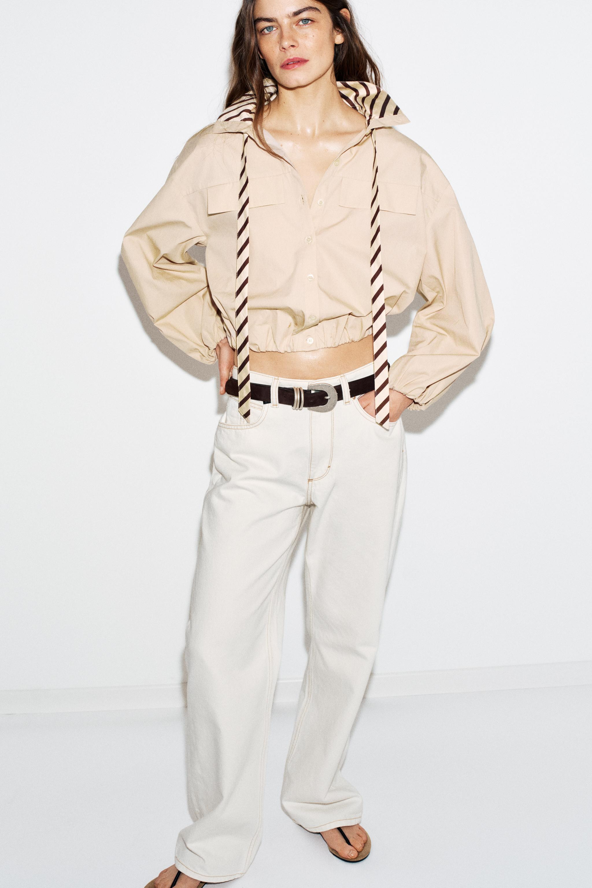 POPLIN SHIRT WITH CONTRAST COLLAR | Zara UK