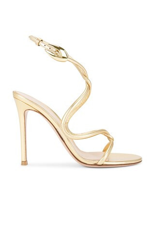 Gianvito Rossi Ankle Strap Sandal in Metallic Gold | FWRD 