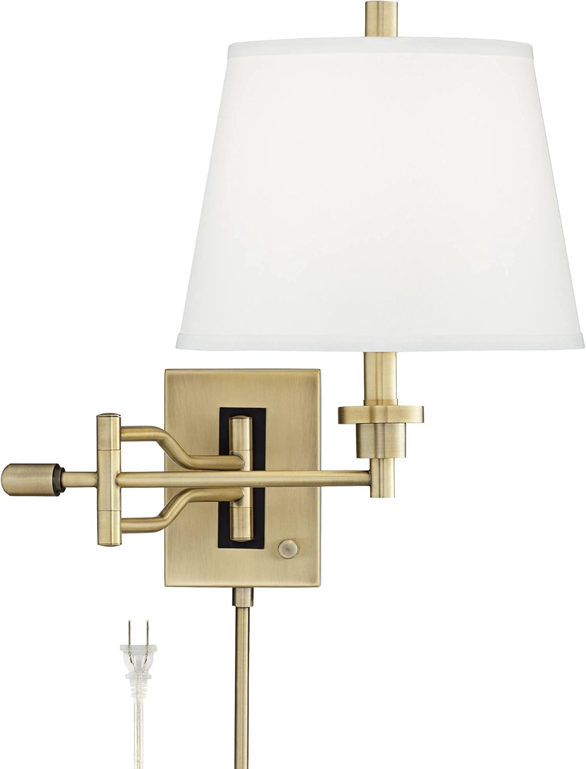 Barnes and Ivy Eleganta Modern Swing Arm Wall Lamp Brushed Satin Brass Plug-in Light Fixture Dimm... | Amazon (US)