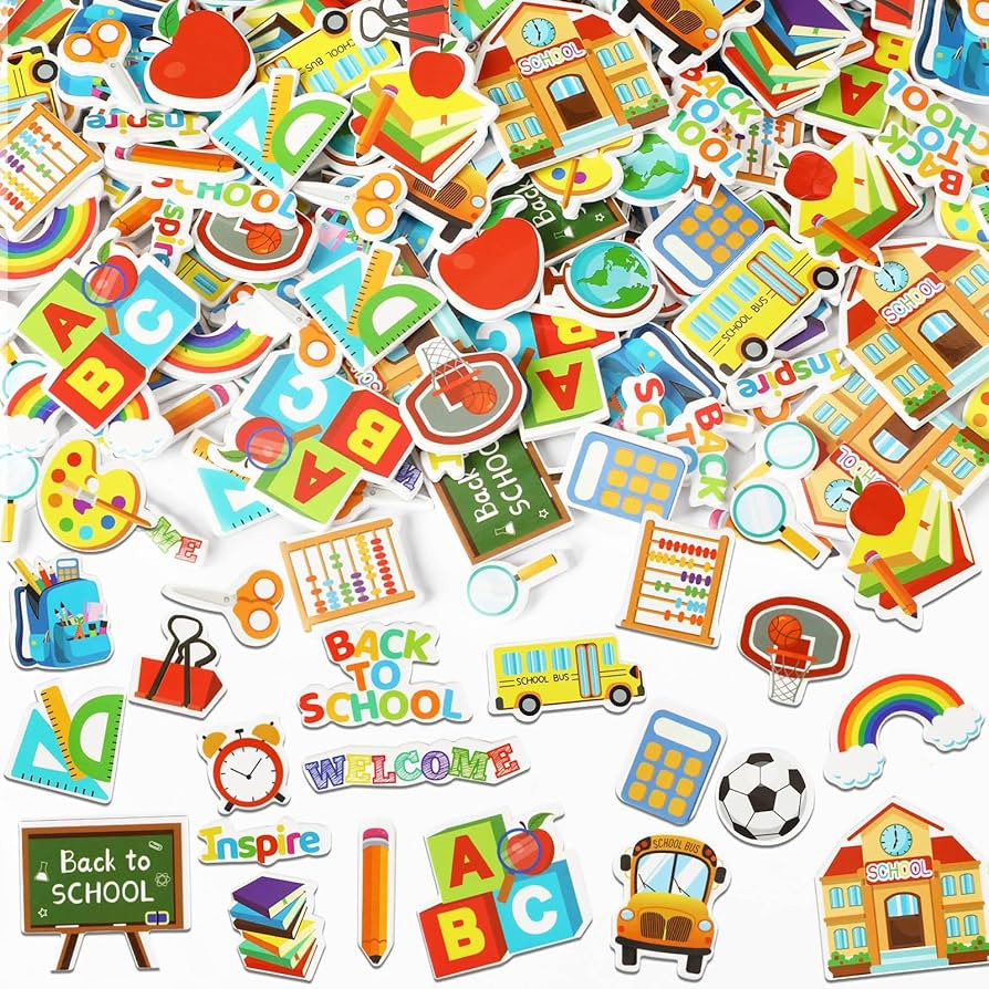 JULBEAR Back to School Foam Sticker, 300Pcs Bulk Cute Colorful Self-Adhesive Campus Themed Foam S... | Amazon (US)